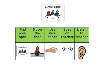 Preview of Circle Time Behavior Autism Special Education Visual Support