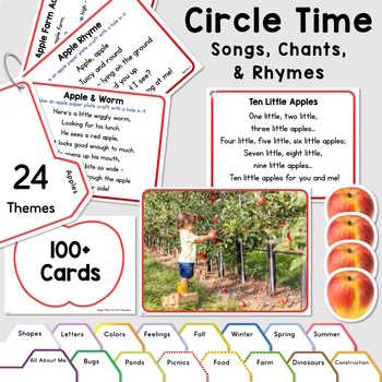 Preview of Circle Time Cards - Songs, Chants & Rhymes - Fingerplays & Activities THEMES