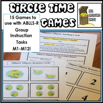 Preview of Circle Time Games, Group Instruction ABLLS-R M1 through M12, Autism ABA Therapy