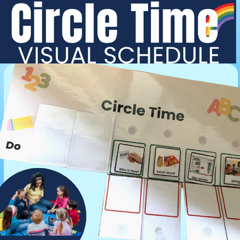 Preview of Circle Time Visual Schedule - Traditional or Flip up Visual Schedule with Photos