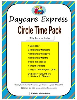 Preview of Circle Time Pack (Daycare Ideas, Calendar, Weather Chart & More)