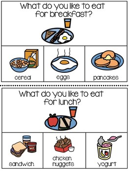 Question of the Day for Special Needs Kids...FOOD (Boardmaker Symbols)