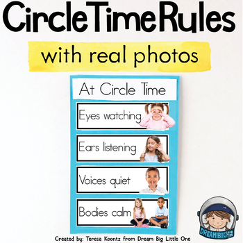 Preview of Circle Time Rules Editable for Preschool and Kindergarten Autism, Special Needs