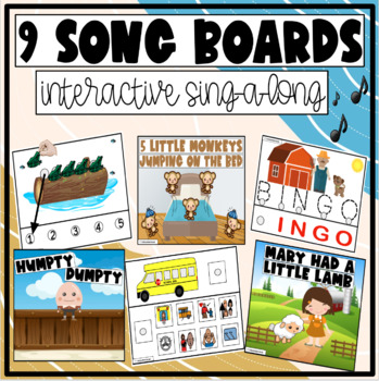 Preview of Circle Time Song Boards - 10 Interactive Visual Supports for Music Circle