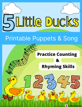 Preview of Circle Time Song "Five Little Ducks" Song Smartboard Activity Printable Puppets