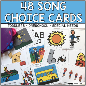 Preview of Circle Time Songs Choice Cards - Preschool - Early Intervention - Speech Therapy