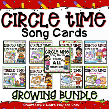 Preview of Circle Time Song Cards Finger Plays, Songs and Nursery Rhymes - GROWING BUNDLE