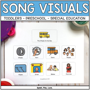Preview of Circle Time Songs Interactive Visuals | Communication Boards | Choice Boards