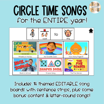 Preview of Circle Time Songs for the Entire Year EDITABLE