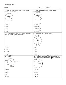 Preview of Circle Unit Test