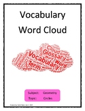 Circle Vocabulary Word Cloud 1 Word Bank Handout Geometry