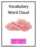 Circle Vocabulary Word Cloud 2 Word Bank Handout Geometry