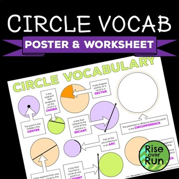 Preview of Circle Vocabulary Poster and Worksheet