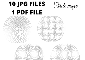 Preview of Circle maze activity book kids printable jpg pdf