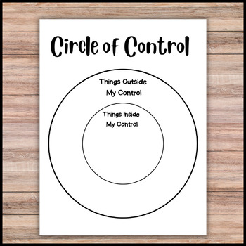 Circle of Control Activity Worksheets, What can I control?, Counseling ...