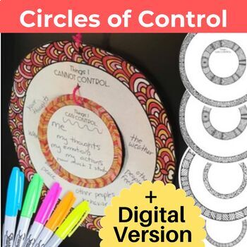 Preview of Circle of Control Anxiety Craft + Digital Version