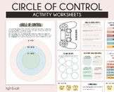 Circle of control therapy worksheets, worry book, anxiety 