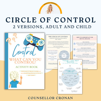 Preview of Circle of control, worry activities, anxiety coping skills, social anxiety. CBT