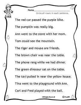 circle the nouns fall autumn back to school by nandm tpt