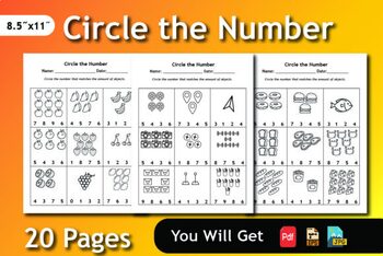 Preview of Circle the Number Math's Worksheet
