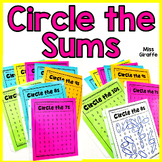 Circle the Sums Worksheets for Fun Addition Fact Fluency Practice