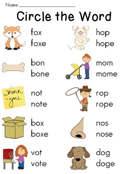 silent e worksheets for long vowel and short vowel discrimination