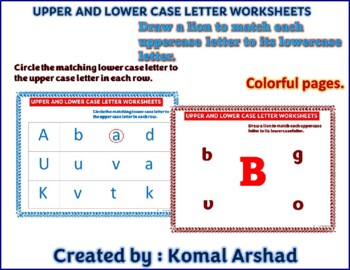 Preview of Circle the matching lowercase letter to the uppercase letter in each row.