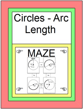 Preview of Circles - Arc Length MAZE