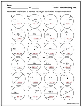 Circles: Area & Circumference 48 Practice Problems by The Blakenator