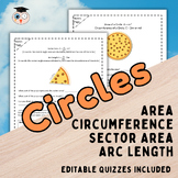 Circles | Area - Circumference - Sector Area - Arc Length 