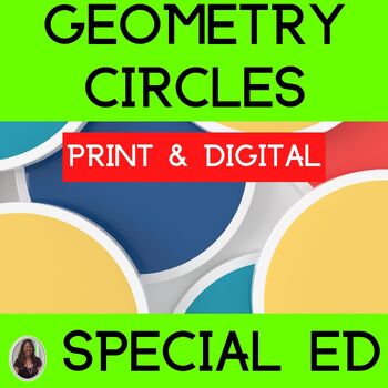 Preview of Circles Geometry for Special Education with digital resources Diameter Radius