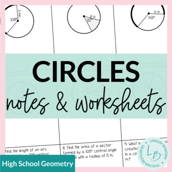 Preview of Circles Guided Notes and Worksheets