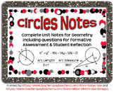Circles Guided Notes for Geometry (Complete Unit)