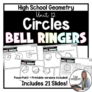 Preview of Circles - High School Geometry Bell Ringers