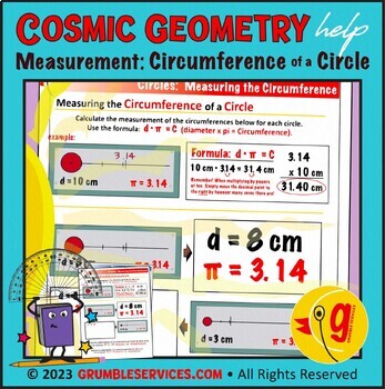 Preview of Geometric Shapes: Circle Terminology & Measuring Circumference with Pi