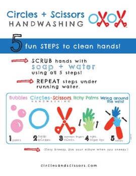 Preview of Circles + Scissors Handwashing Poster