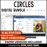 Circles Self-Checking Digital Worksheet BUNDLE
