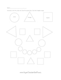 Circles, Squares, Triangle Coloring Worksheet