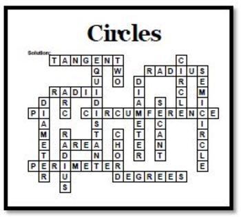 Circles Two Different Crossword Puzzles with 18 Clues About Circles