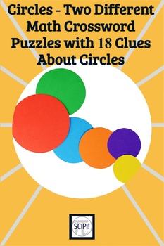 Preview of Geometry Two Different Math Crossword Puzzles with 18 Clues About Circles