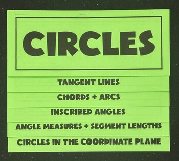 Preview of Circles Unit Review - Geometry Foldable