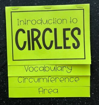 Preview of Circles Vocabulary Circumference Area - Editable Foldable for 7th Grade Math