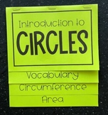 Circles Vocabulary Circumference Area - Editable Foldable 
