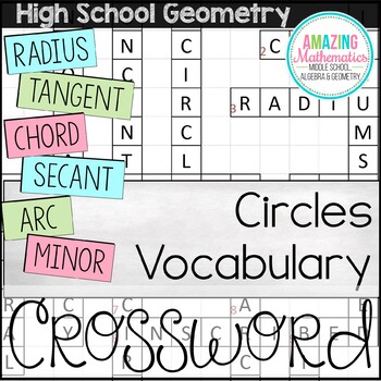 Preview of Circles Vocabulary Crossword