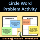 Circles Word Problems Pi Day Sorting Activity | Geometry