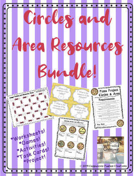 Preview of Circles and Area Resources Bundle!