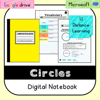 Preview of Circles (circumference & area) Digital Notebook