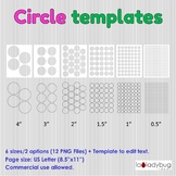 Circles templates. Clip art for commercial use. Round labe
