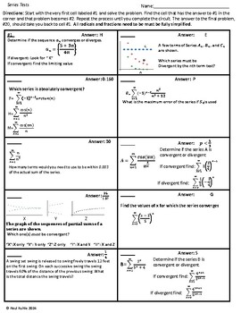Preview of Circuit AP Calculus BC all the series tests(see description for more detail)