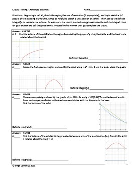 Preview of Circuit Training - Advanced Volumes (calculus)